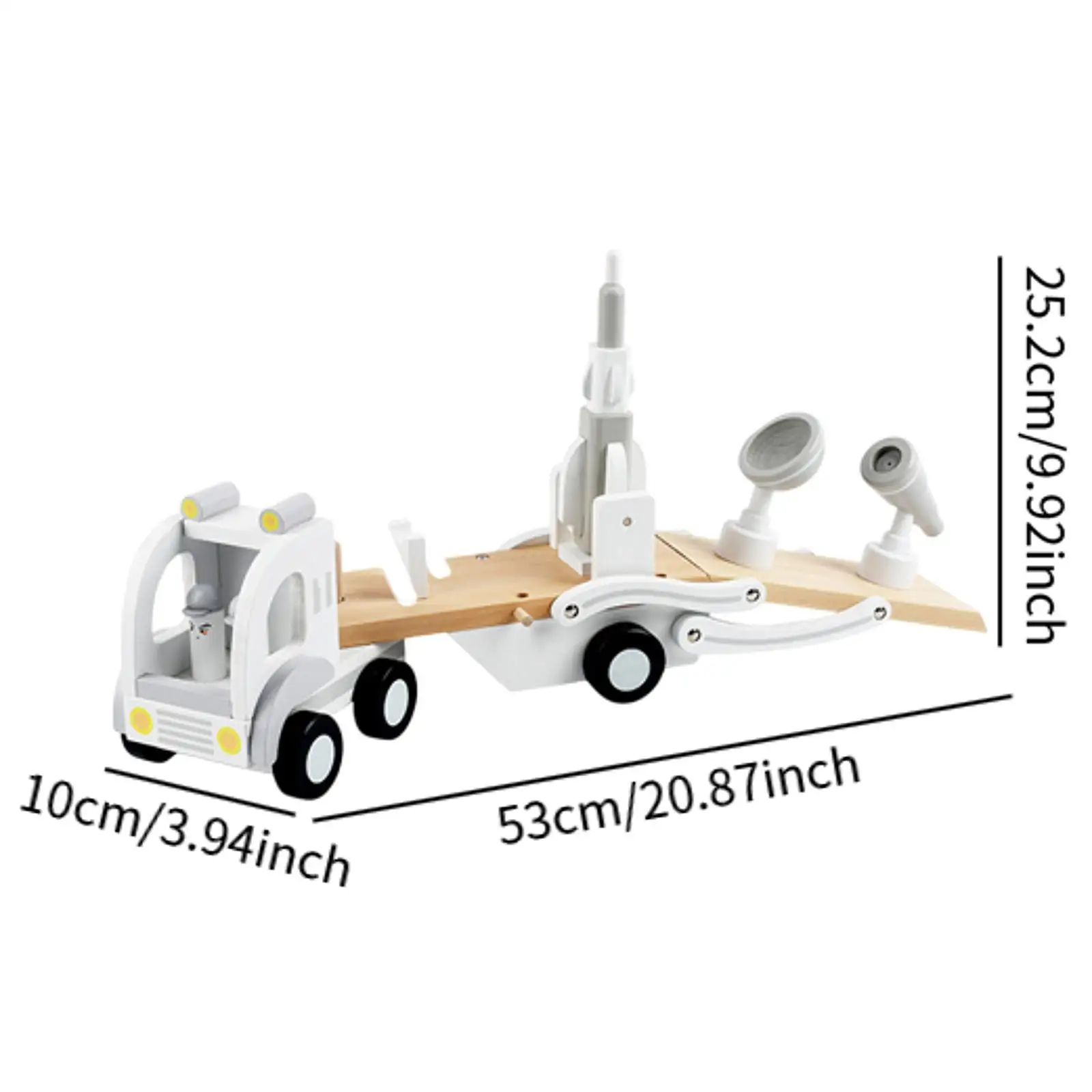 Set da gioco di avventure aerospazziali in legno Veicolo di lancio di razzi giocattolo per la scoperta cosmica dei bambini