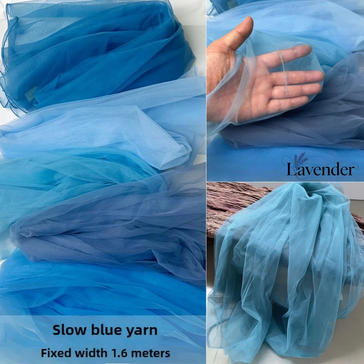 

Encrypt grey blue soft mesh sewing dress children's skirt DIY wedding veil background decoration design fabric