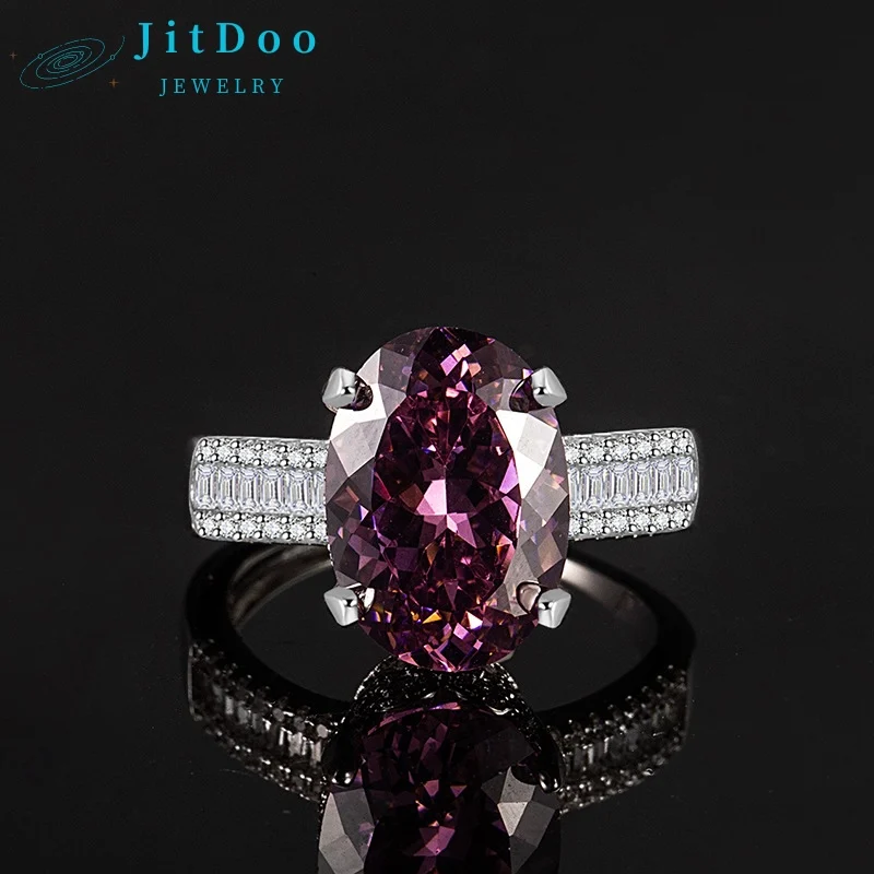 

JitDoo обручальные кольца для невесты для женщин, новинка 2025, фиолетовые овальные женские кольца с фианитом, обручальные кольца, ювелирные изделия, подарок на день Святого Валентина