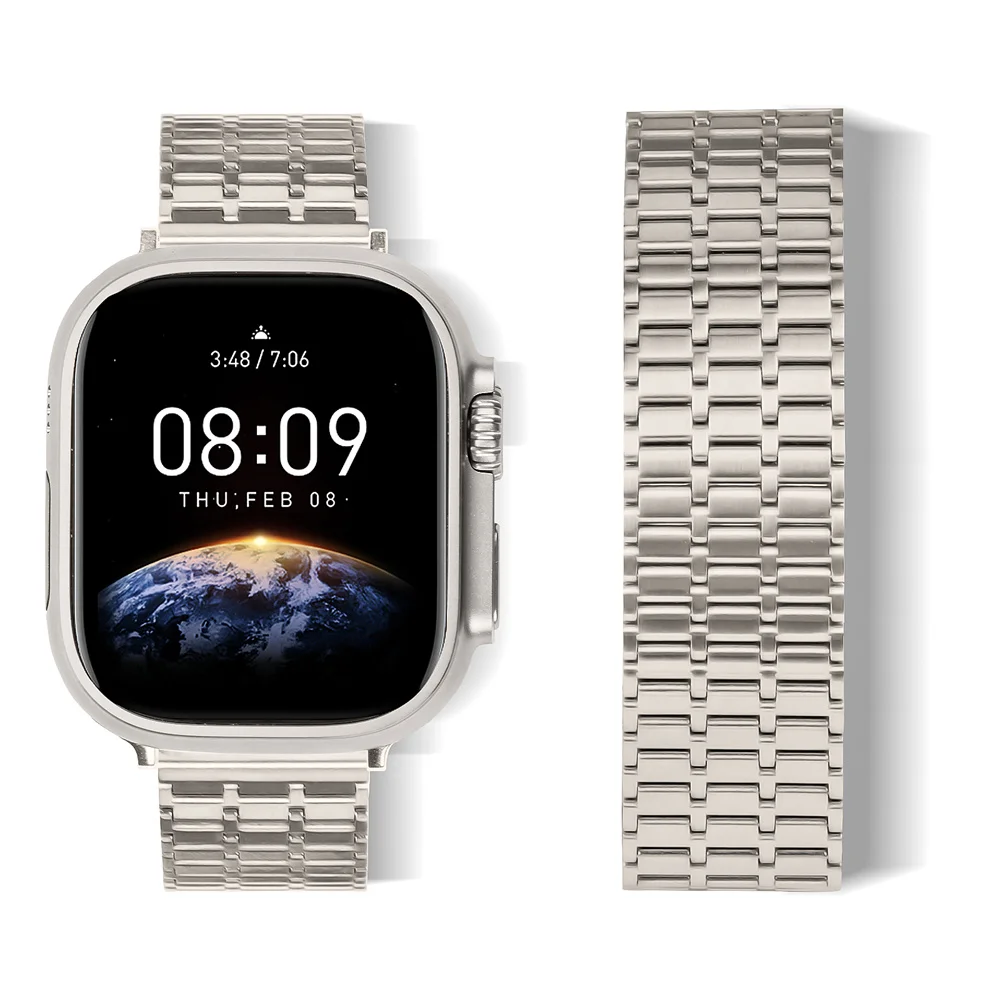 

Metal Watchband for Apple Watch Ultra 49mm Series 10 9 8 7 42/44/45 46mm Stainless Steel Magnetic Bracelet Iwatch6 SE 5 4 3 40mm