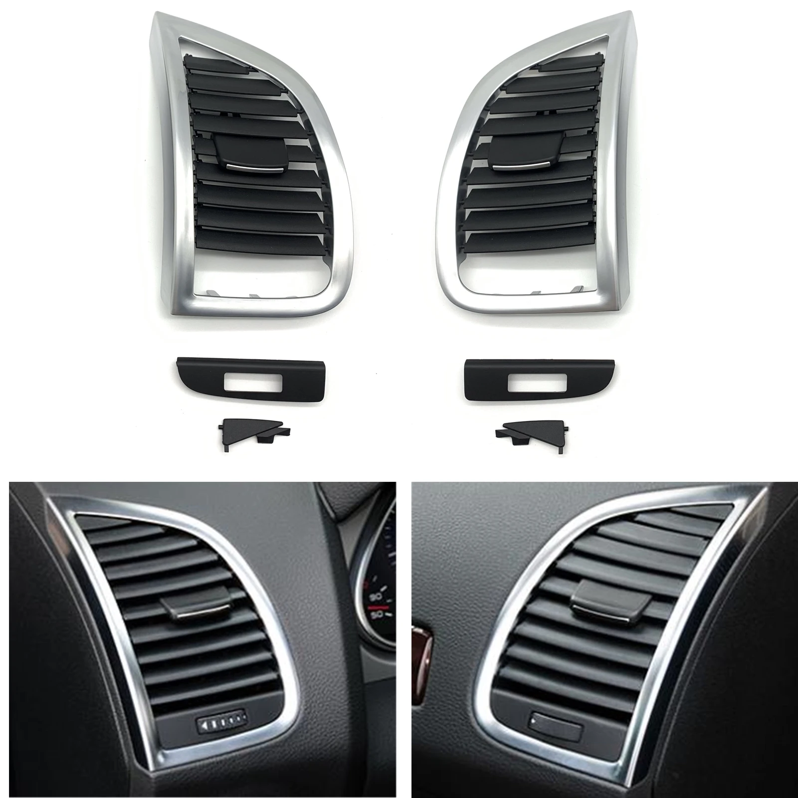 

For Audi Q7 2006-2015 Car Interior Dashboard A/C Air Vent Grille Cover Panel Dash Board Side Outlet Duct Conditioning Grill Trim