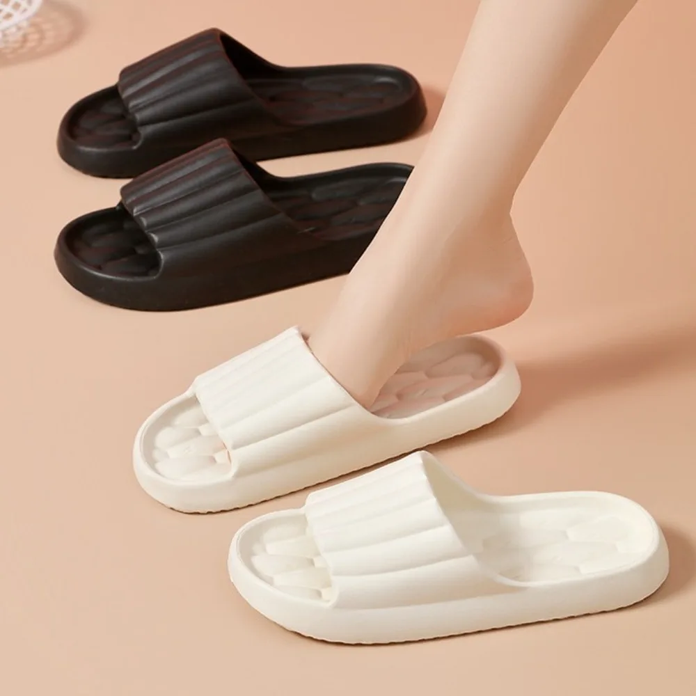 

Korean Fashion Thick Platform Slippers Beach Shoes Soft Sole Non-slip Flip Flops Slide Sandals EU36-41 Unisex House Shoes