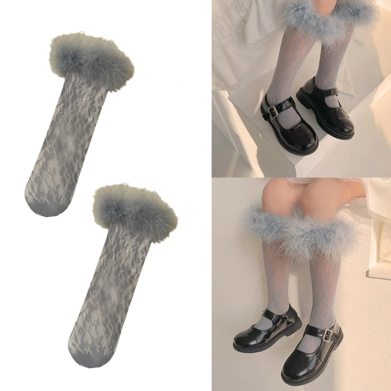 Cute & Elegant Hand-Sewn Feather Lace- Pile-Up Socks for Kids 6-color Durable