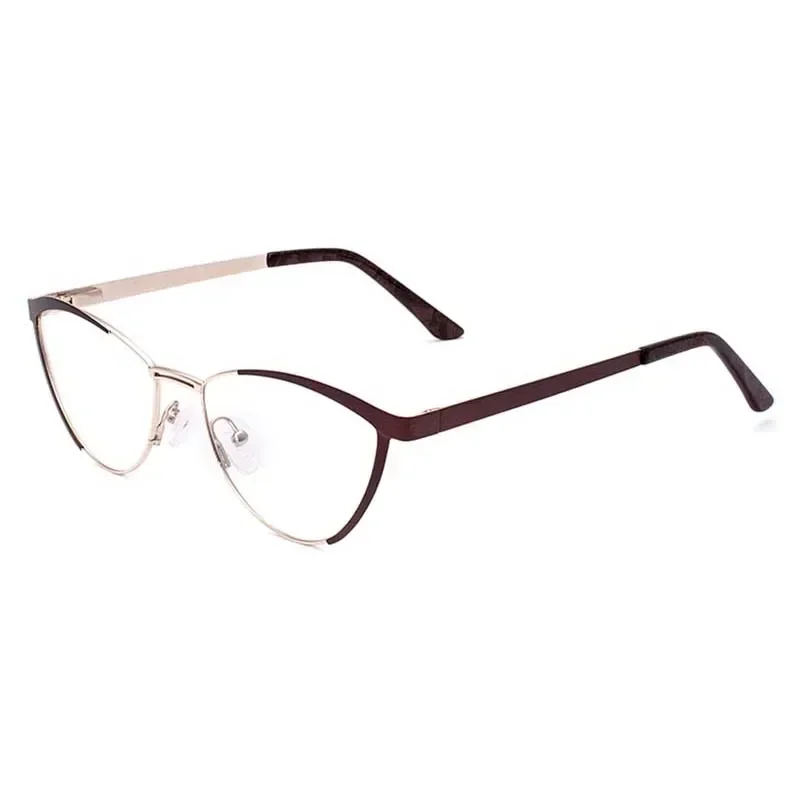 Progressive Multifocal Glasses Women Myopia Eyeglasses Computer Glasses Anti Blue Ray Antifatigue Cat Eye Metal Frames Custom