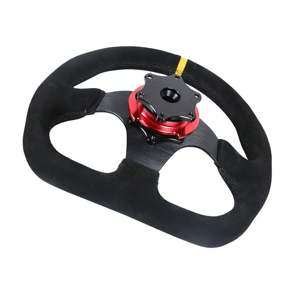6 Bolts 70mm Universal   Motors Quick Release Steering Wheel Hub Adapter Kit Short Hub Suitable for D-shaped Steering Wheel