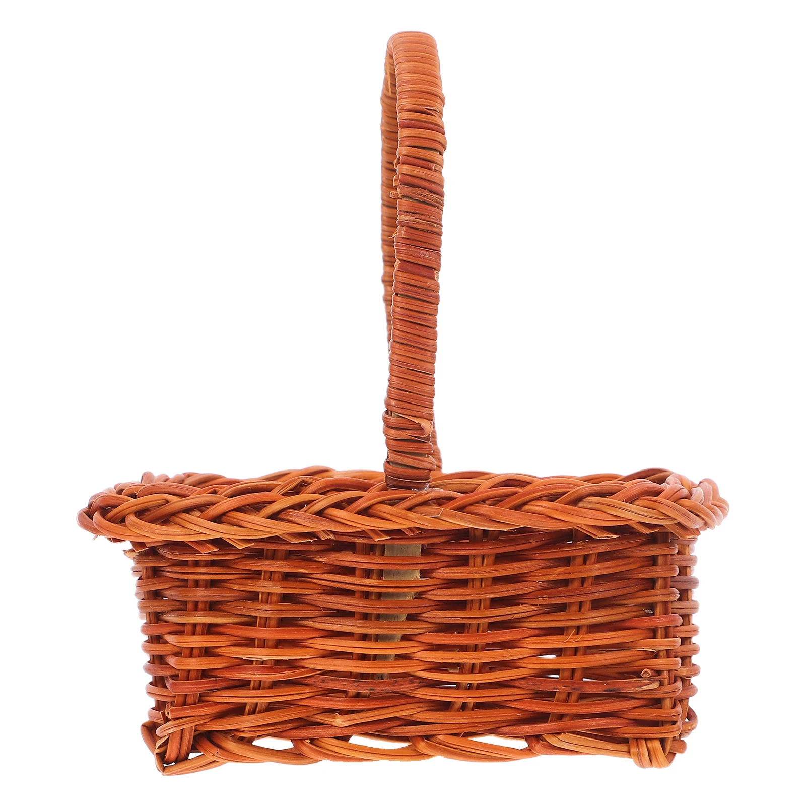 

Mini Shopping Basket Handheld Vegetable Flower Woven Baskets Girl with Handles Harvesting