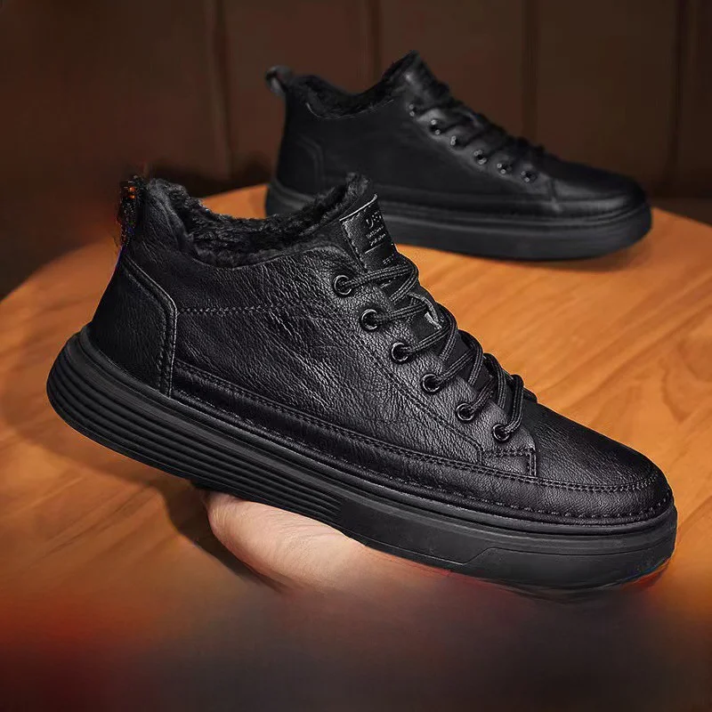 

Мужская кожаная oes, осенне-зимняя новинка, Thiened Sport, охрана труда Board oes, водонепроницаемая, повседневная, Chef oes, теплый круглый носок