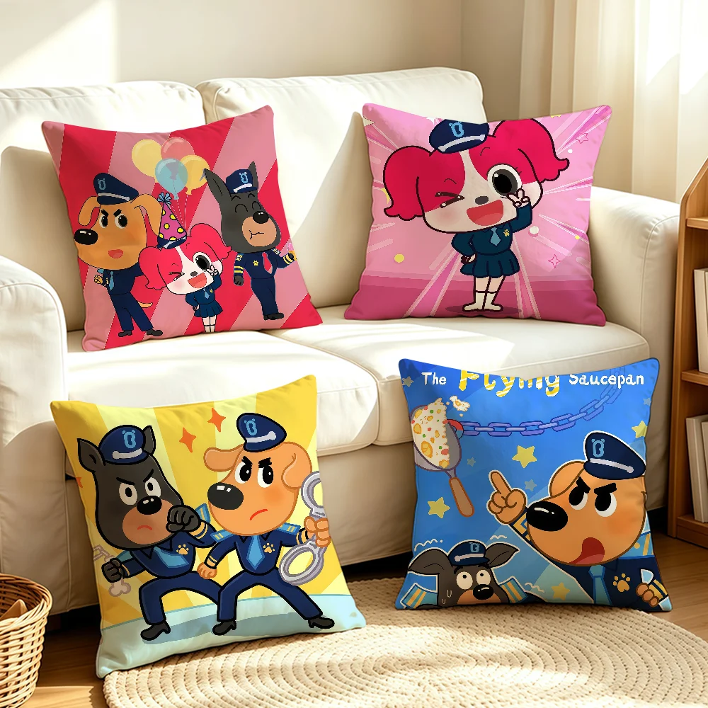 Cartoon S-Sheriff L-Labrador cushion cover Anti-dustmite Sofa Cushion Decorative Office Cover Lounge Area Indoor & Outdoor Use