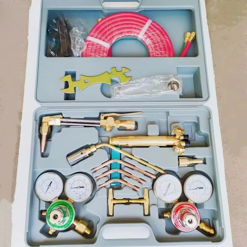 Solid Brass Oxygen Acetylene Welding Cutting Torch Kit for Complete with Regulators Goggles
