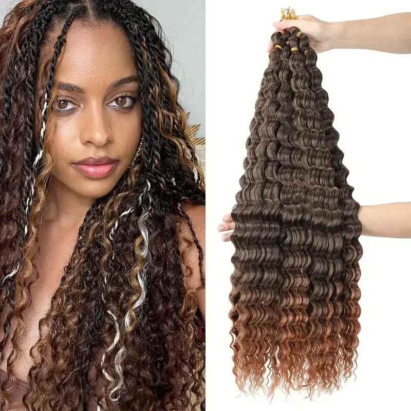 Mtmei Hair Tiefe Welle Häkelhaar 32 Zoll Lockiges Flechthaar Für Frauen Ocean Wave Häkelhaar Vorgedehntes Wav