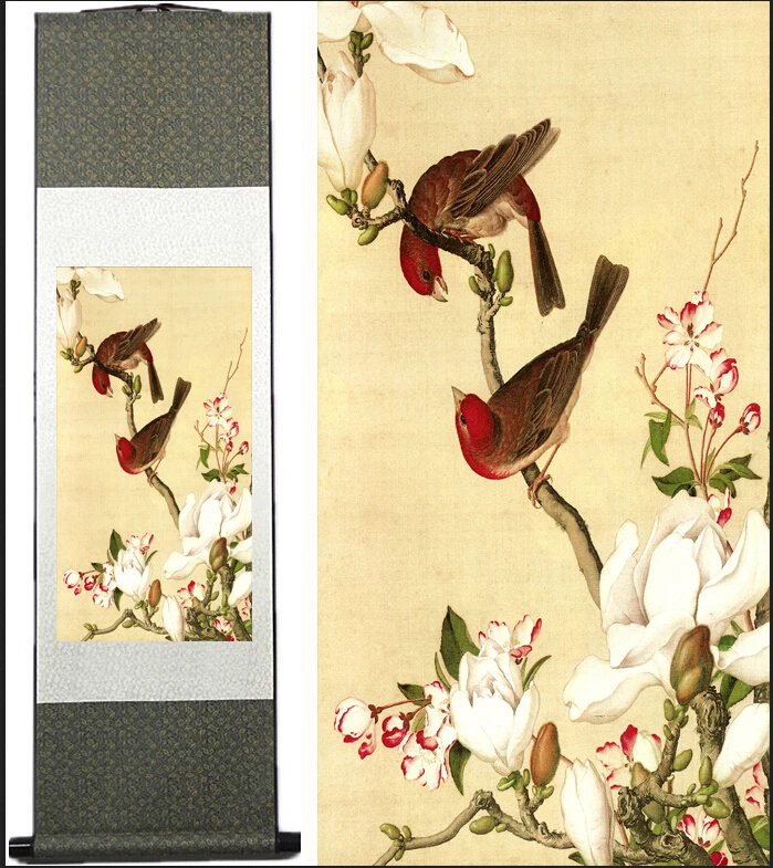 

Spring Flower painting Home Office Decoration Chinese scroll painting flower art painting Chinese paintingPrinted painting