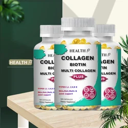 HEALTH Collagen Multi Collagen Capsules - Types I, II, III, V & X - Skin Healthy Dietary Supplement, Skin, Nails 120 Capsules