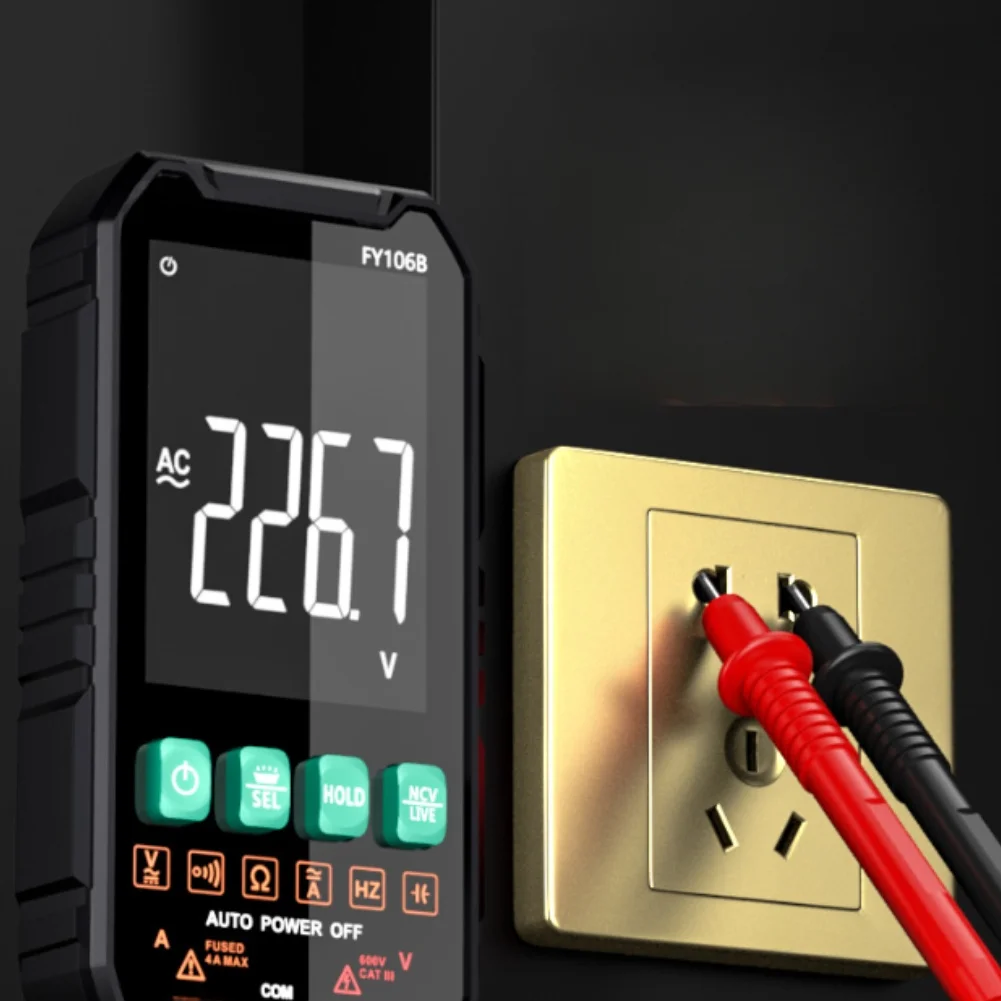 106B Digital Multimeter with Manual and Auto Range Selection for Voltage Current Resistance Capacitance Frequency Diode NCV Mode