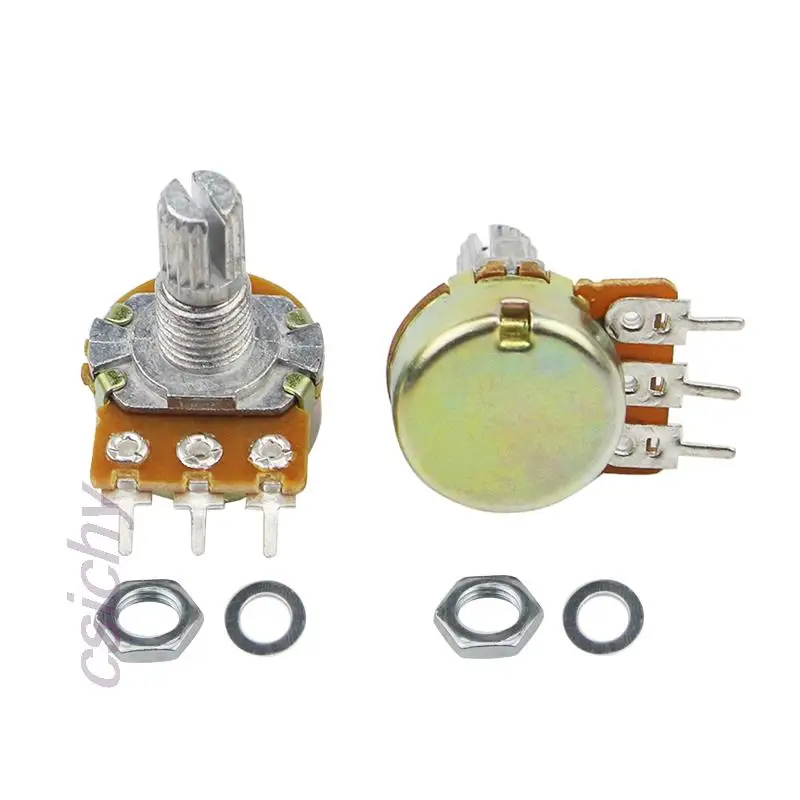 5pcs/lot WH148 15mm Shaft Amplifier Dual Stereo Potentiometer B1K B2K B5K B10K B20K B50K B100K B500K 3Pin 1K 2K 5K 10K 50K 100K