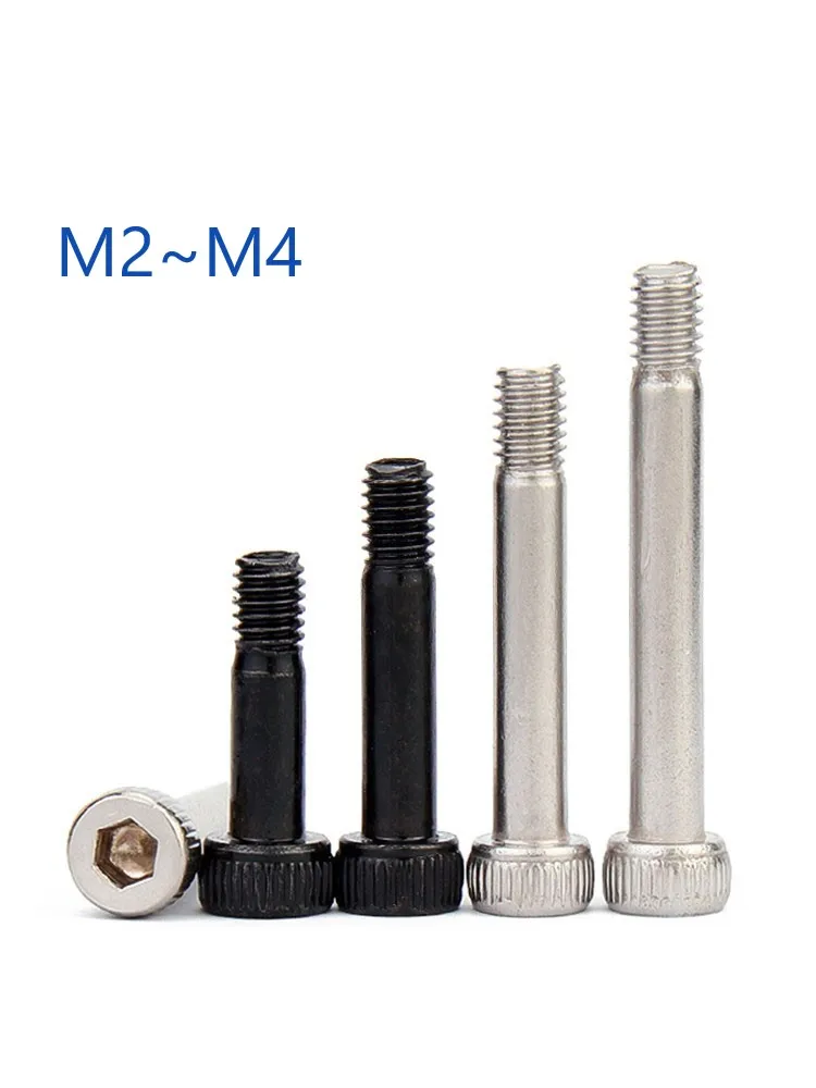 Nickel Plated/Black 12.9Grade M2-M4   Bushing Screw Black Alloy Steel Smooth Rod Plug Aviation Model Shaft Sleeve Hexagonal Bolt