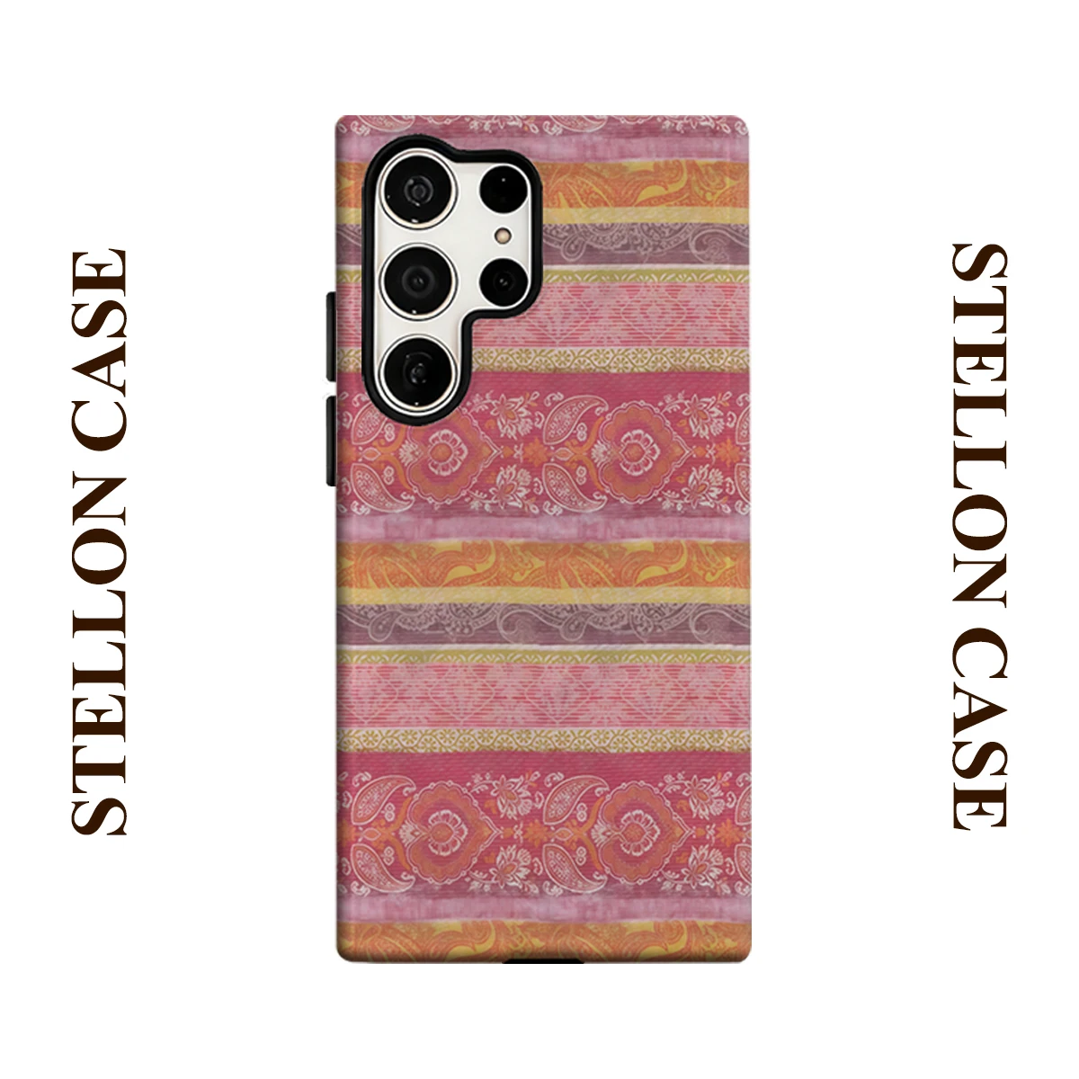 Boho Paisley For Samsung Galaxy Phone Case S23 S20 S25 FE S24 Plus S26 Ultra 2-IN-1 Shockproof Bumper Hard PC