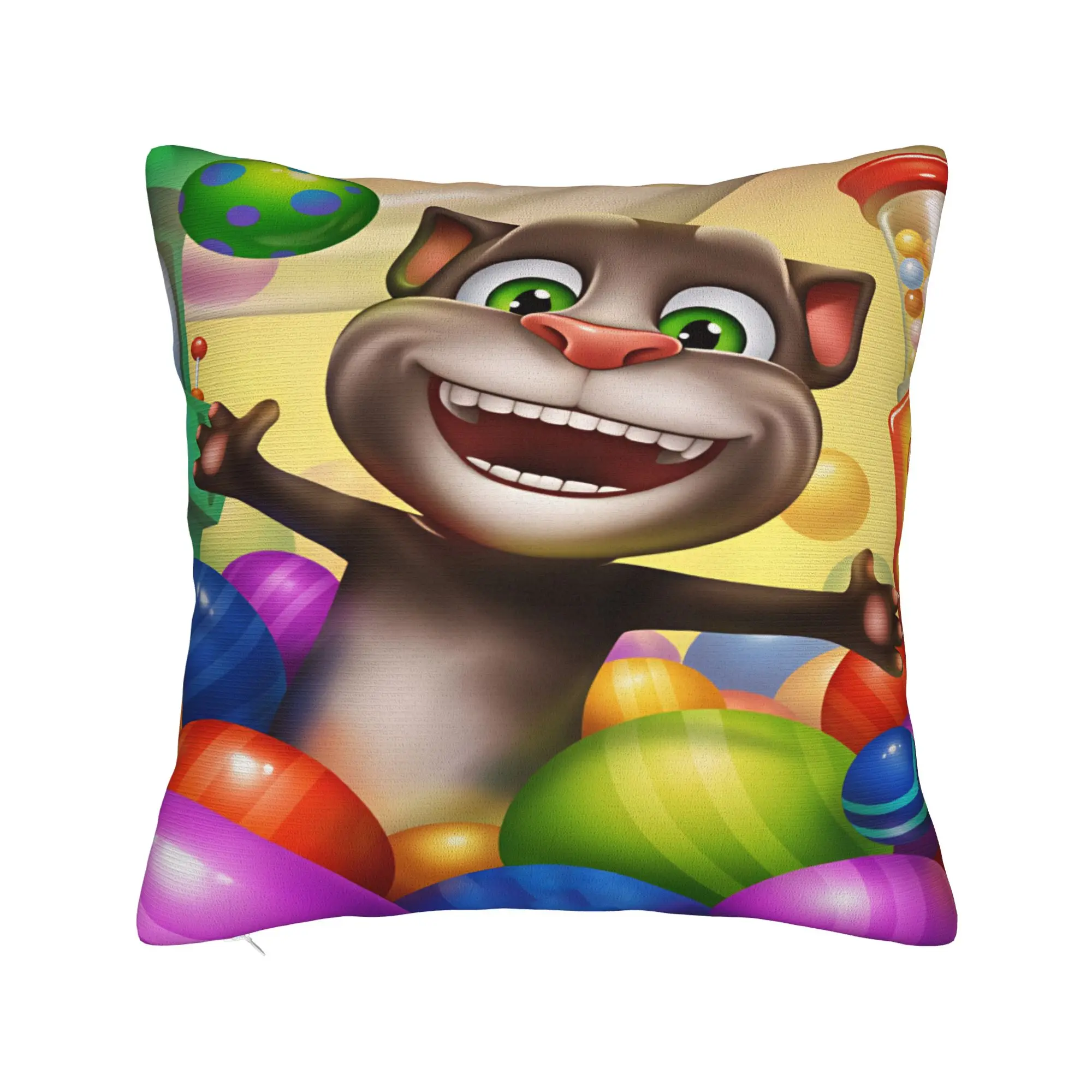 Game T-Talking T-Tom And F-Friends Pillow Cover  Square Cushion Cover Novelty Pillow Case For Wedding Party Home Decor