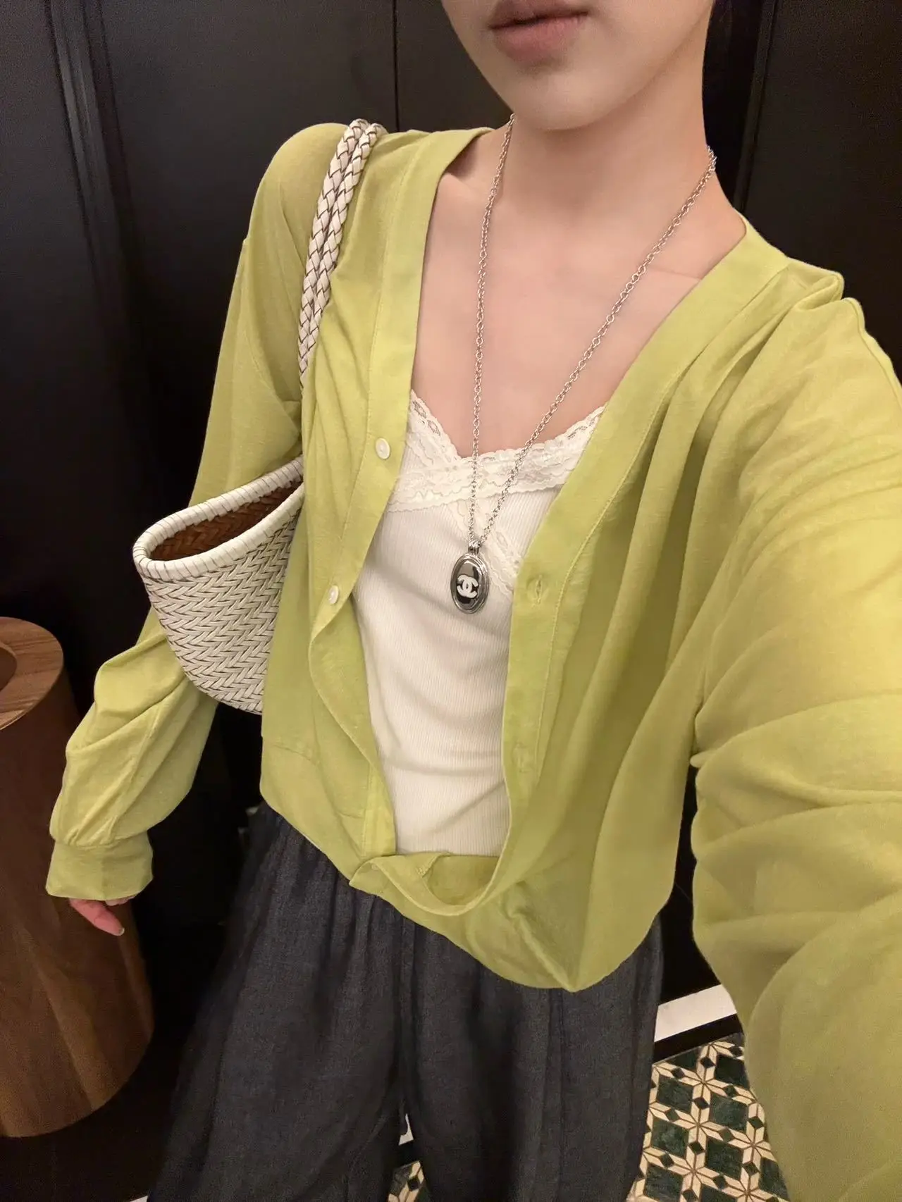 

Lilian Women's Knitted Open Cardigan Loose Fit Commute Style Versatile Casual Long Sleeve V-Neck Color Spring Fashion