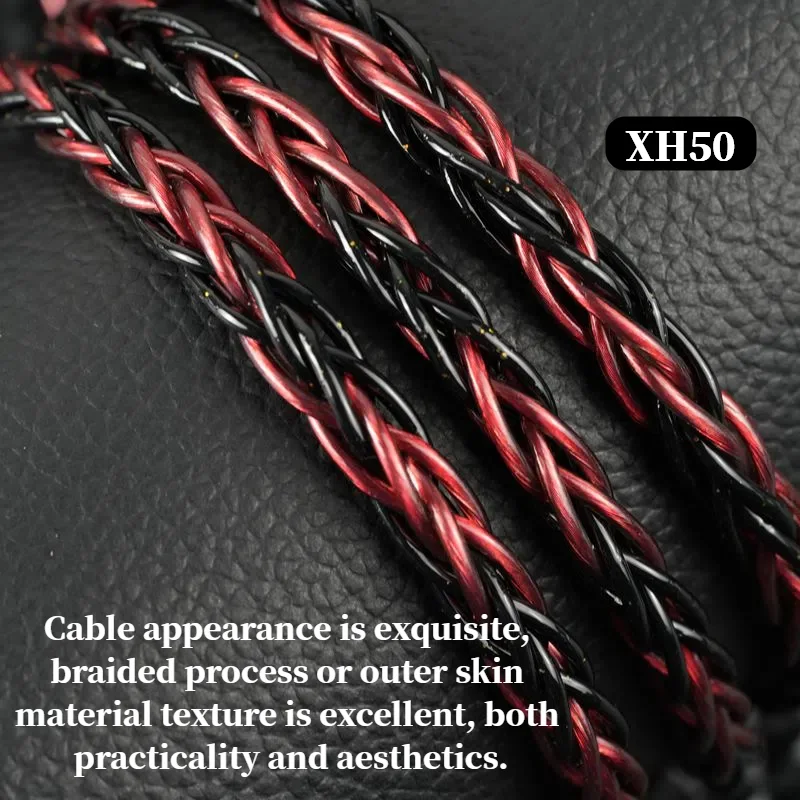 

XINHS XH50 IEM cable 8 cores High conductivity 7N monocrystalline copper silver plated + five elements IE900/MMCX/HD650