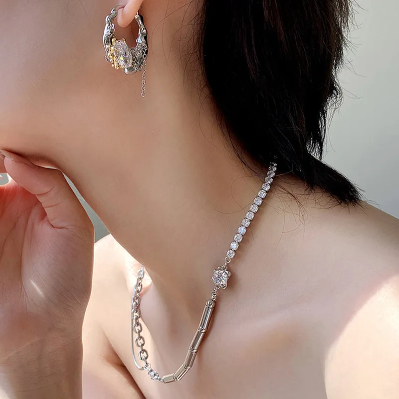 Niche Design High-end Freshwater Pearl Necklace Earrings Personality Versatile Temperament Fashion Necklace Earrings Wholesale