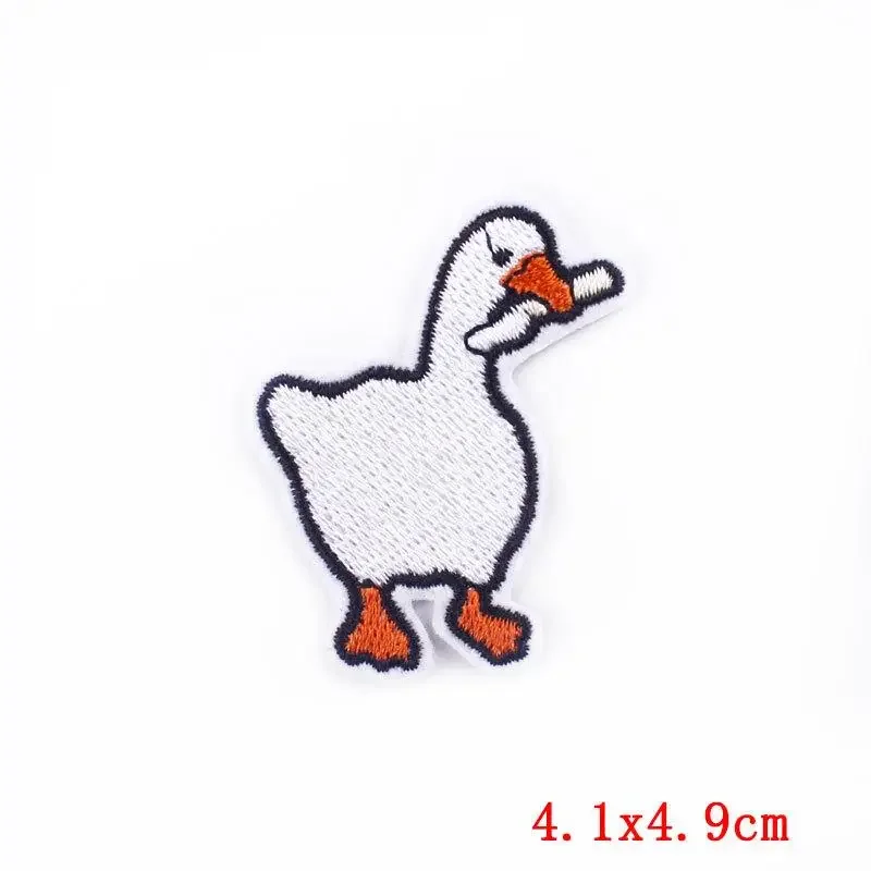 Embroidered Patch Iron On Patches for Clothing Pocket Duck Clothes Stickers Fabric Sewing Thermal Adhesive Applique Fusible