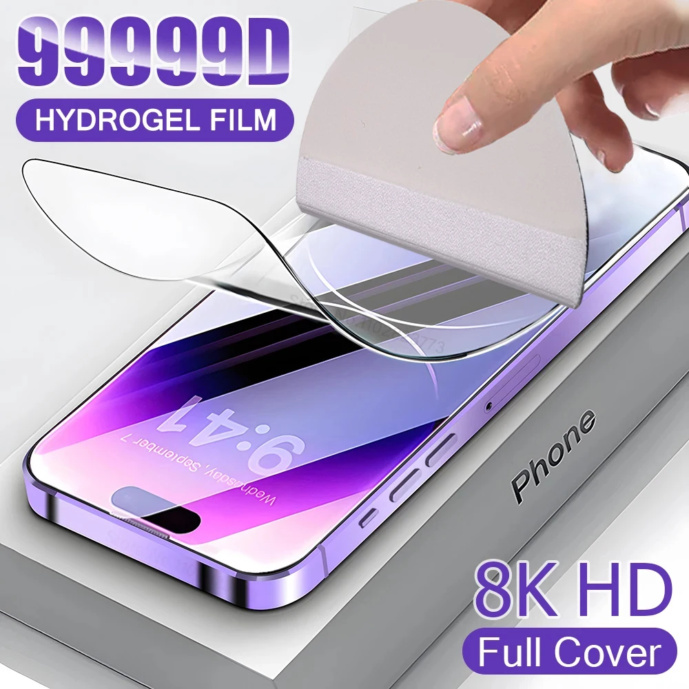 3pcs Hydrogel Film For iPhone 14 Pro Max 15Plus Full Cover Screen Protector For iPhone X XR XS XSMAX 12 13 Mini PRO MAX 11 Plus