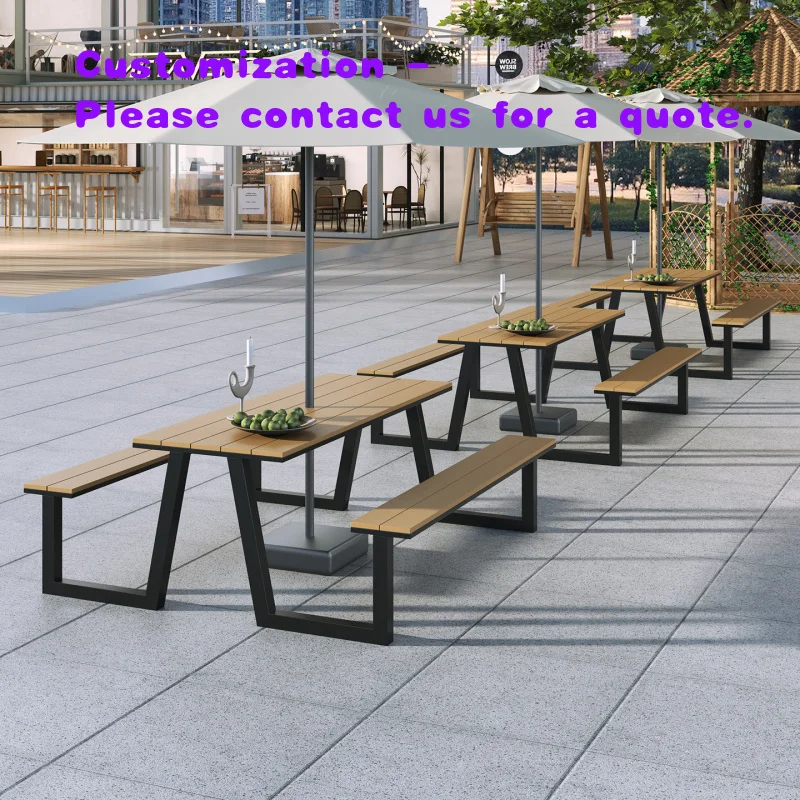 custom.Modern Outdoor Furniture Commercial Dining Tables and Chairs with Umbrellas Courtyard and Scenic Area Open-Sp