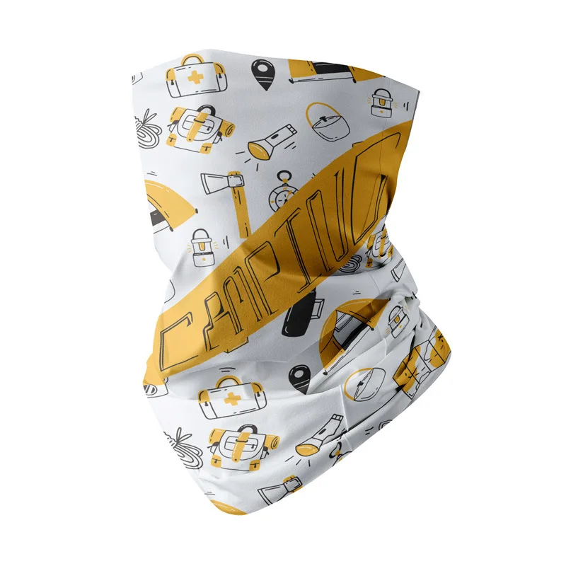 Yaz nefes soğutma buz ipek Bandana yürüyüş bisiklet tüp eşarp 3D dikişsiz spor boyun isıtıcı yarım yüz maskesi erkekler kadınlar