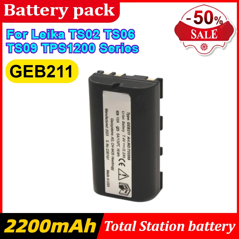 

1-4PCS Battery GEB211 2200mAh for Leika TS02 TS06 TS09 TPS1200 Series Total Station RX900 RX1200 Series Controller GPS1230 GPS