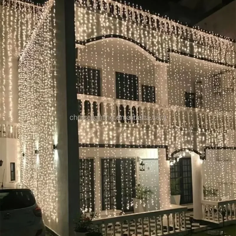 for Heavy Duty LED Curtain String Lights 3x3m 10m Drop Waterfall IP44/IP67 One Mode Indoor Outdoor Wedding Christmas App