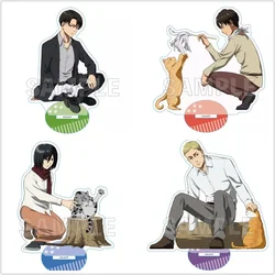 Game Levi Mikasa Ackerman Eren Yeager Erwin Smith Acrylic Stand Doll Anime Figure Model Plate Cosplay Cat Toy for Gift