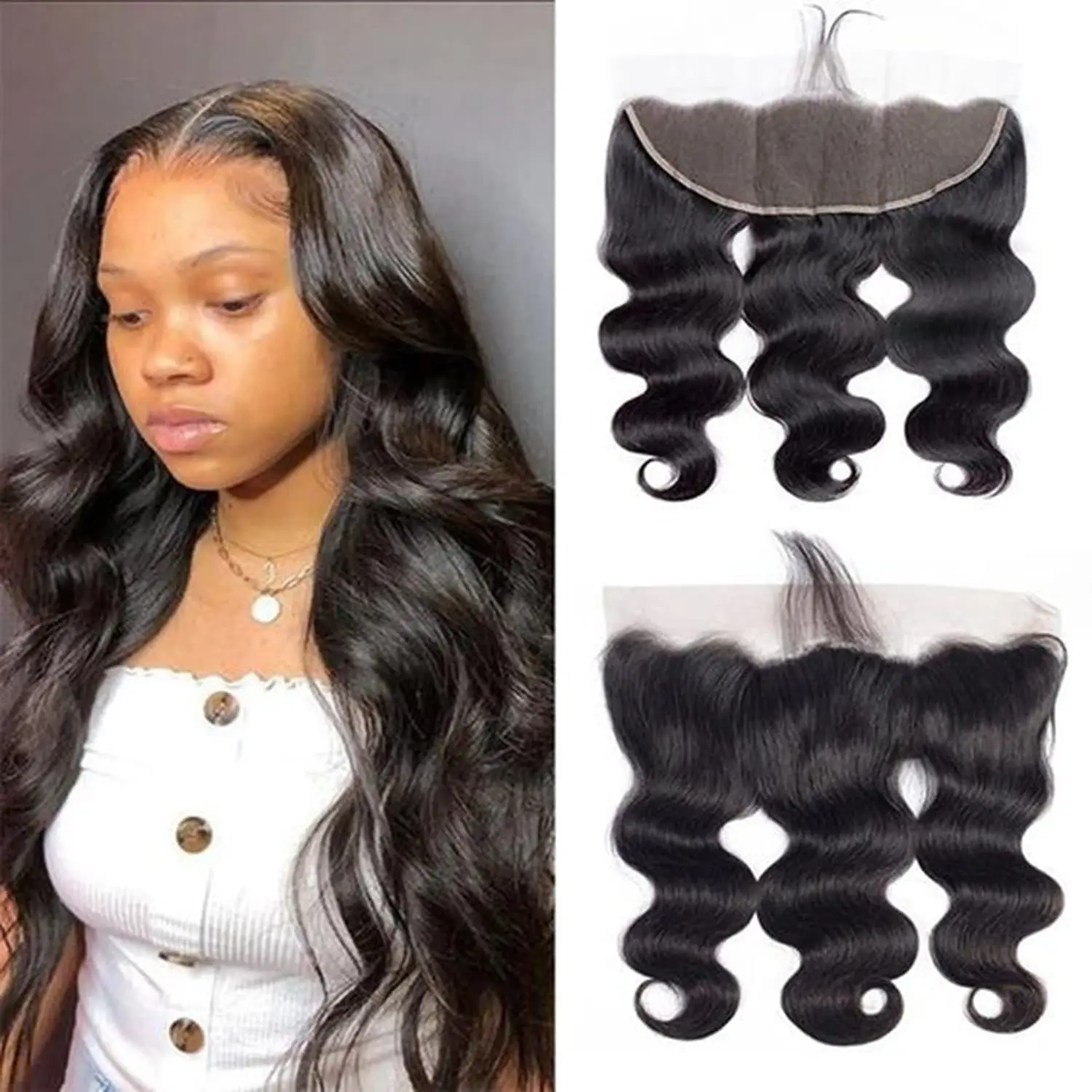 Body Wave 13x4 Lace Frontal Human Hair Brazilian 13x4 Lace Frontal Only 13x4 Transparent Lace Closures Pre Plucked Remy Hair