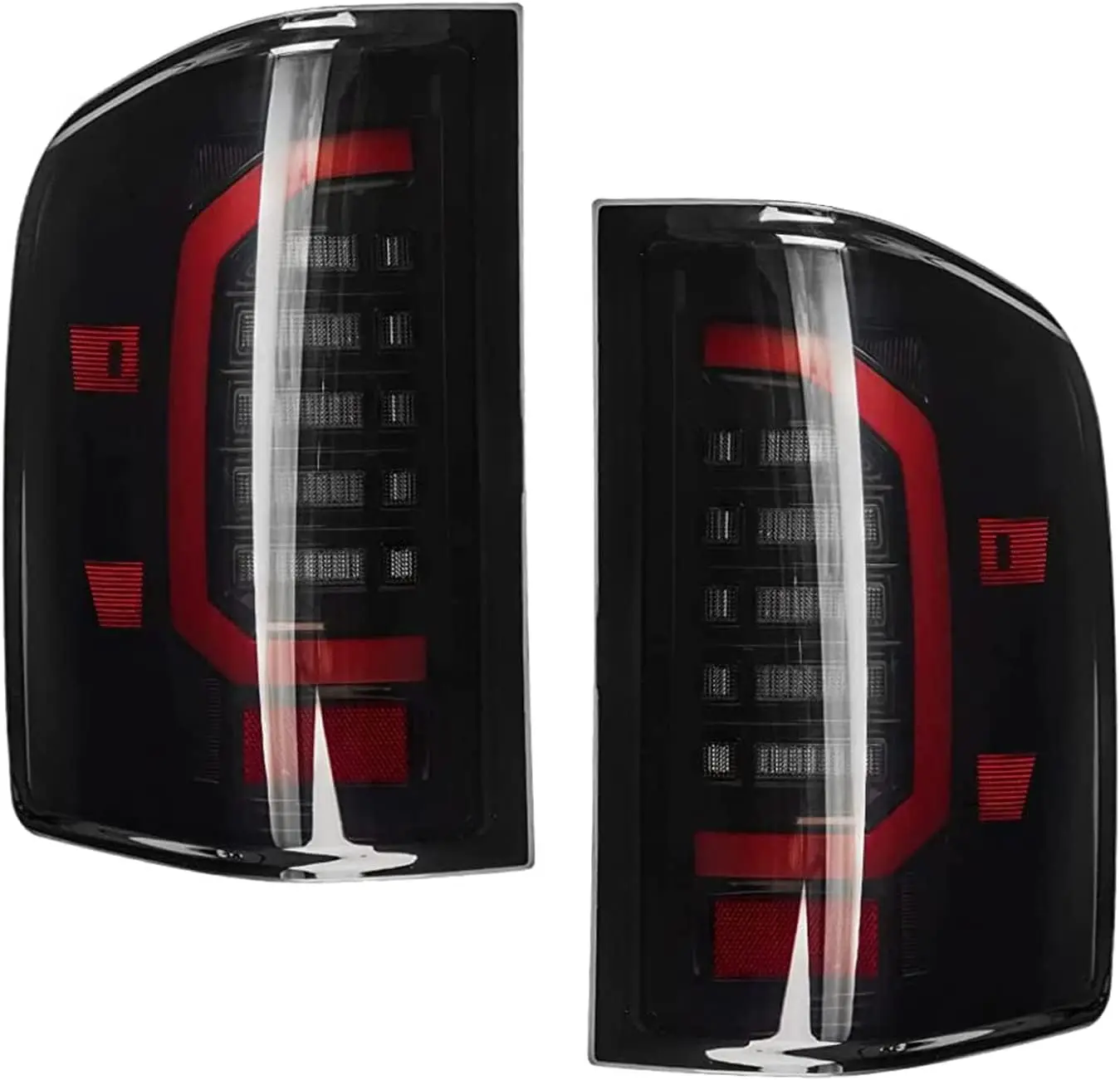 

LED Tail Lights Compatible with 2007-2013 Chevy Silverado 1500 2007-2014 Silverado 2500 HD/3500 HD, LED Tube Rear Light Lamp Dar
