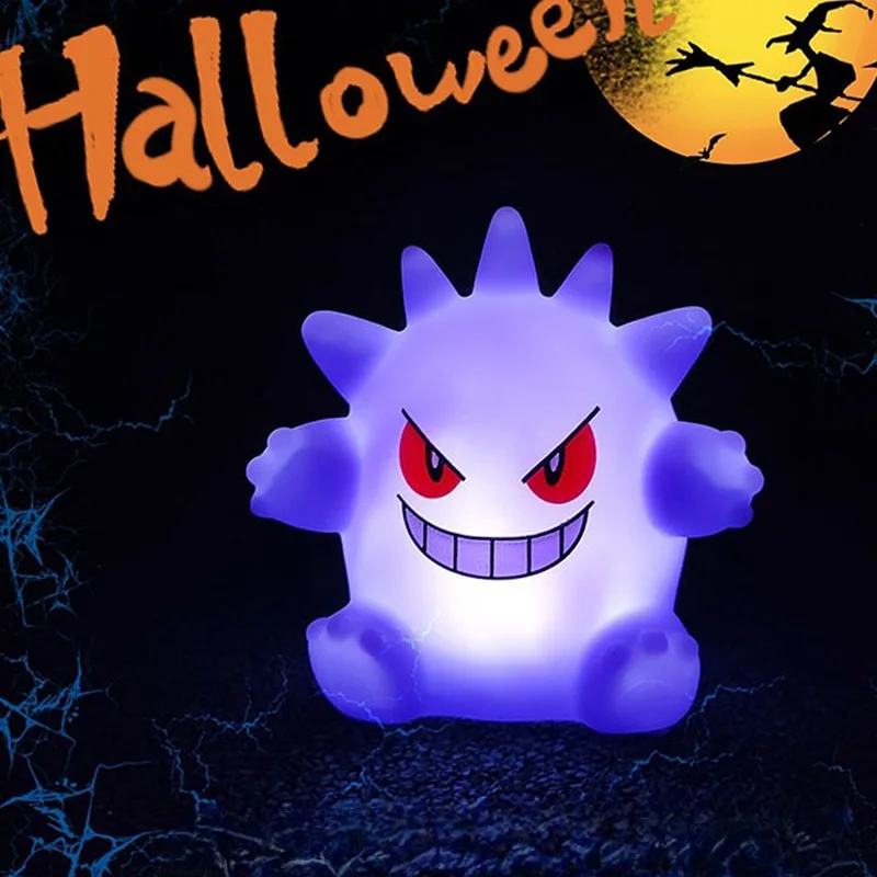 Hot Pokemon Figures Night Light gengar Model Bedside Lamp Demon Doll Halloween Toy Gift Children Creative Collection Glowing Toy