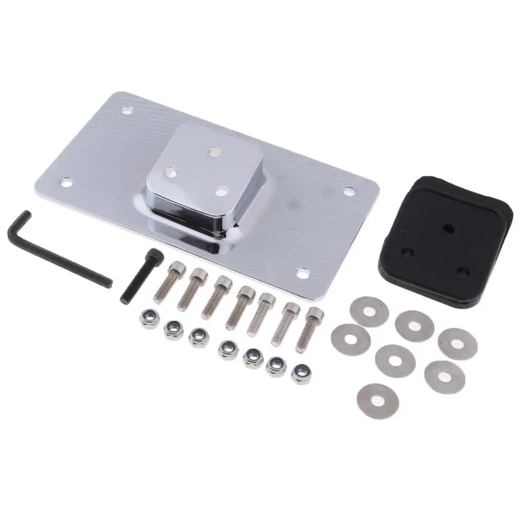 

Laydown Tilt License Plate Frame Chrome Finish Metal Motorcycle Mount Kit Rectangular for Harley Davidson Sportster