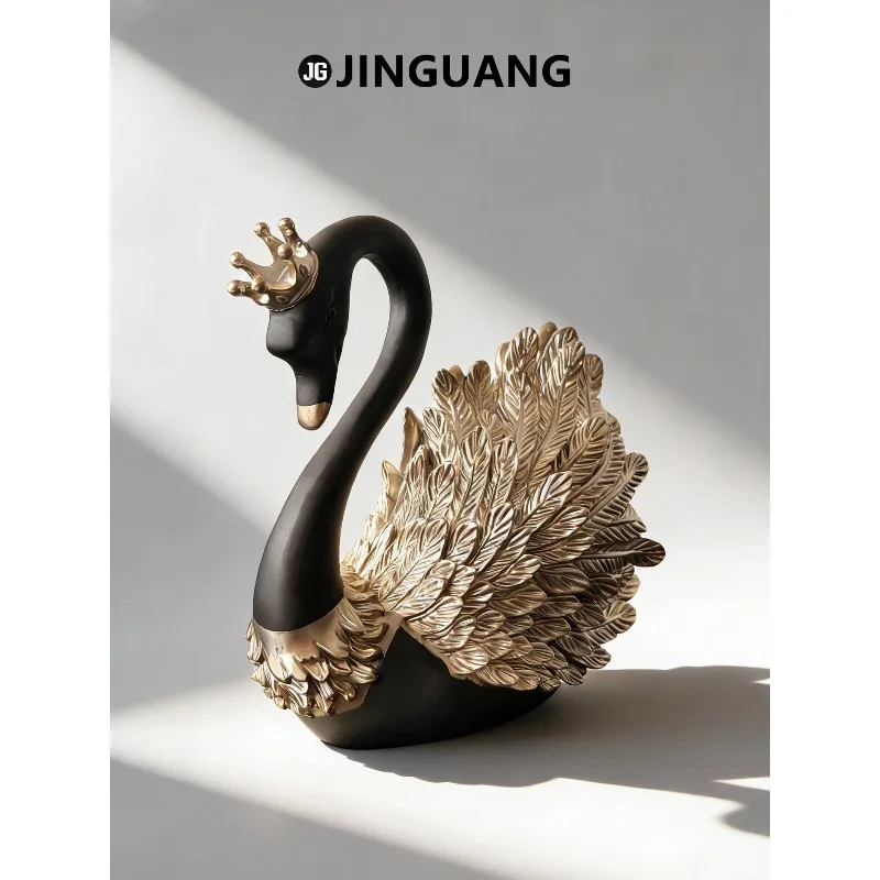 Unique Swan Wine Rack, Elegant Metal Home Decor Ornament for Living Room Hallway Buffet Cabinet, Modern Tabletop Art Accent