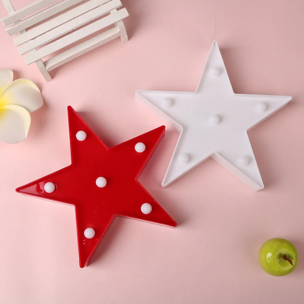 Red/White Star LED Night Light Creative Bedroom Decoration Light Baby Feeding Lamp Bedside Night Light Children's Luminous Toy