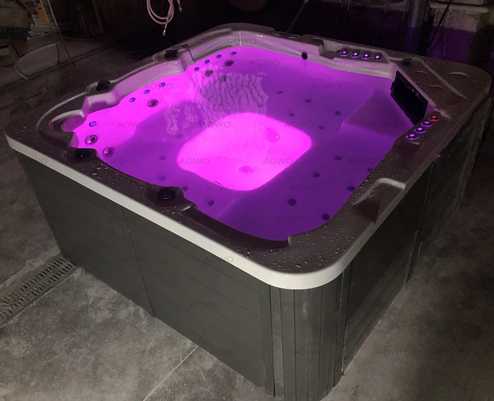 Hot Tube Outdoor Whirlpools Tub Outdoor 5 Person Jacuzzis Jet Spa Bath Stainless Steel Jet Bathroom Bathtub