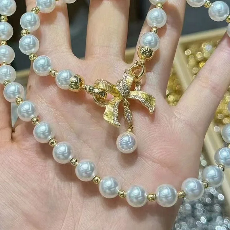 

1 Piece Pearl Necklace Connecting Buckle Copper Inlaid Zircon Butterfly DIY Jewelry Making Materials Accessories Wholesale