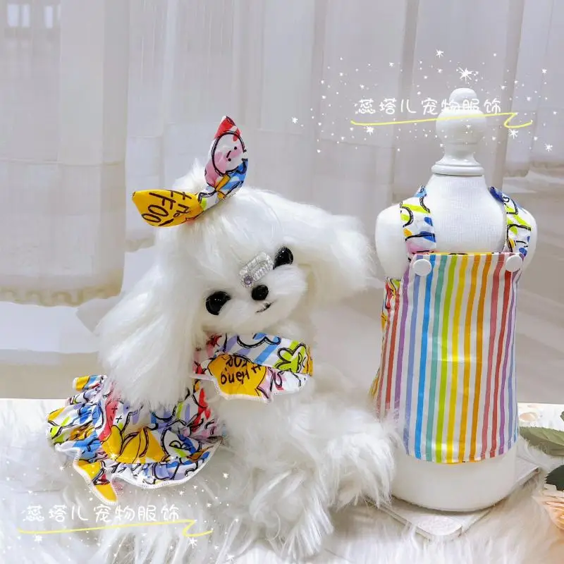 2024Hot Sanrios Spring and Autumn Models Lace Pet Dress Kawaii Cinnamoroll Cartoon Cute Cat Dog Pet Clothes Fashion Pet Supplies