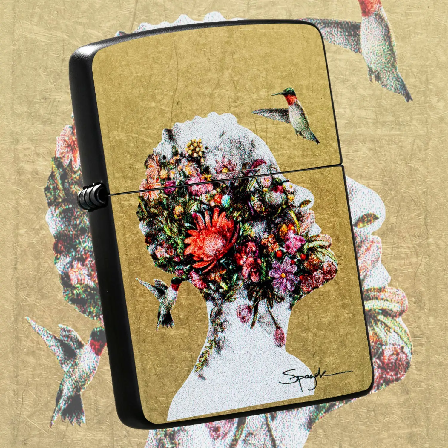 Creative Floral Hummingbird Profile Decorative Lighter, Artistic Vibrant Nature Inspired Design, Portable Exquisite Multi-Scene Usable Accessory, Ideal For Daily Personal Use And Gifting To Convey Romantic Vitality, Sty A Humorous And Inter