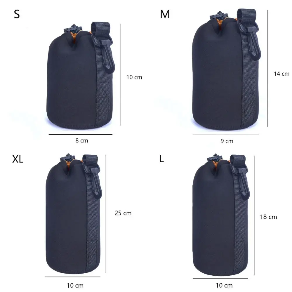 مقاوم للماء عدسة الكاميرا كيس مزموم النيوبرين لينة عدسة الكاميرا حامي حالة سميكة عدسة سوداء حقيبة التخزين كاميرا SLR الرقمية