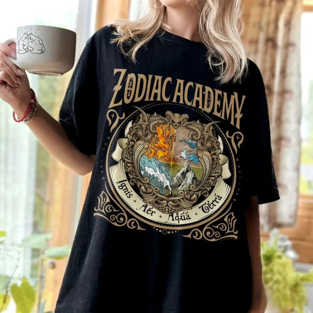 Zodiac Academy Shirt Astrology Themed Tee Cosmic Signs Apparel Unique Horoscope Gift Vintage Zodiac Clothing for Men and Women