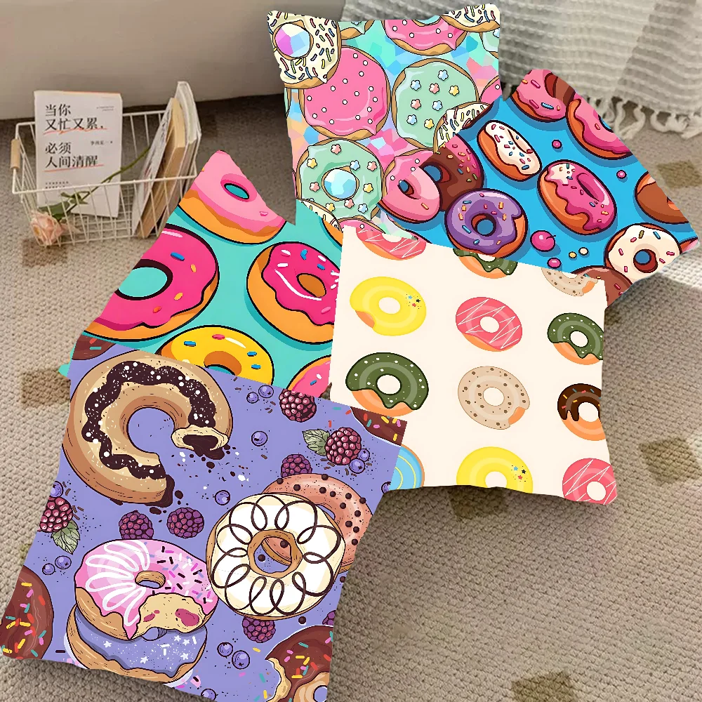 Cartoon Donut Pillow Case Pillowcase Living Room Sofa Cushion Cover Bedroom Home Decoration Children's Gift