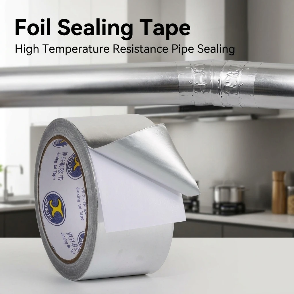 Professional Aluminum Foil Tape Heat Resistant Sealing for HVAC Ducts Kitchen Range Hood Automotive Insulation Durable