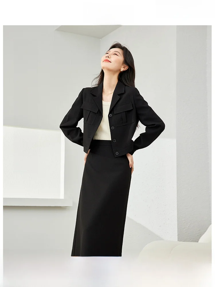 

Short Outerwear Set Women's Autumn Fashion Slimming Elegant Two-Piece Suit High-End Feelings Student Work Uniforms