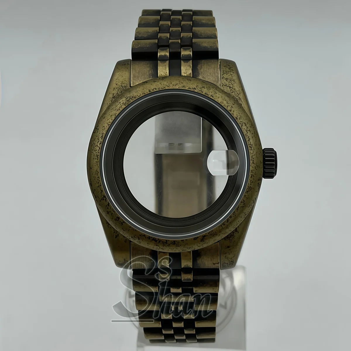 39mm Vintage Bronze Diver‑Style Watch Case, Aged Patina Finish, Sapphire Crystal Case, Fits NH35 NH36 ETA2824 PT5000 Movement