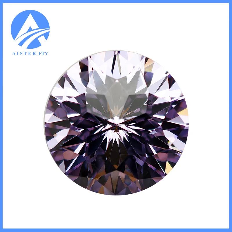 

New Fancy Purplish Blue Empire Cut Round Cubic Zirconia Loose Stones in 6.0mm/8.0mm Sizes for Jewelry Making