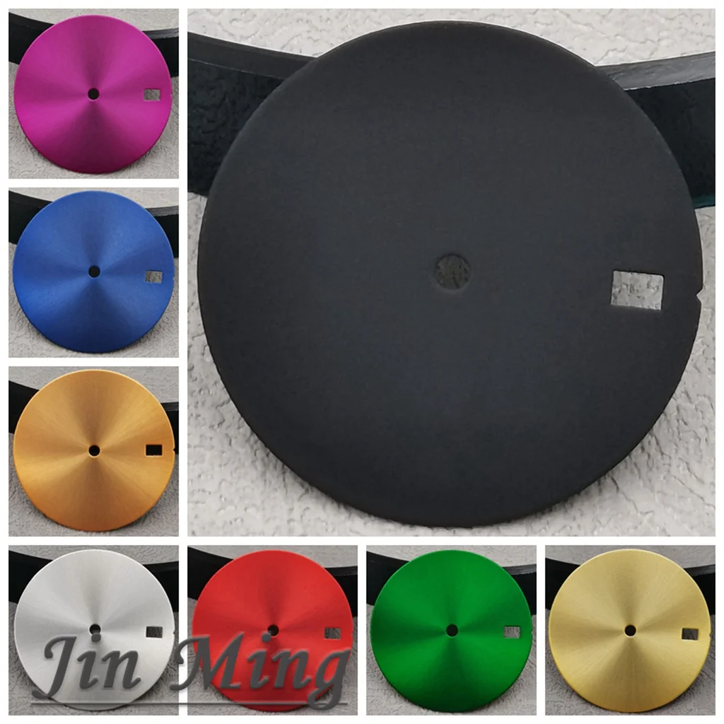 Hohe Qualität 28,5mm Sterile Blank Uhr Zifferblatt Schwarz Splitter Gold Blau Grau Lila Gesichter Für NH35 NH36 Bewegung DIY Zubehör