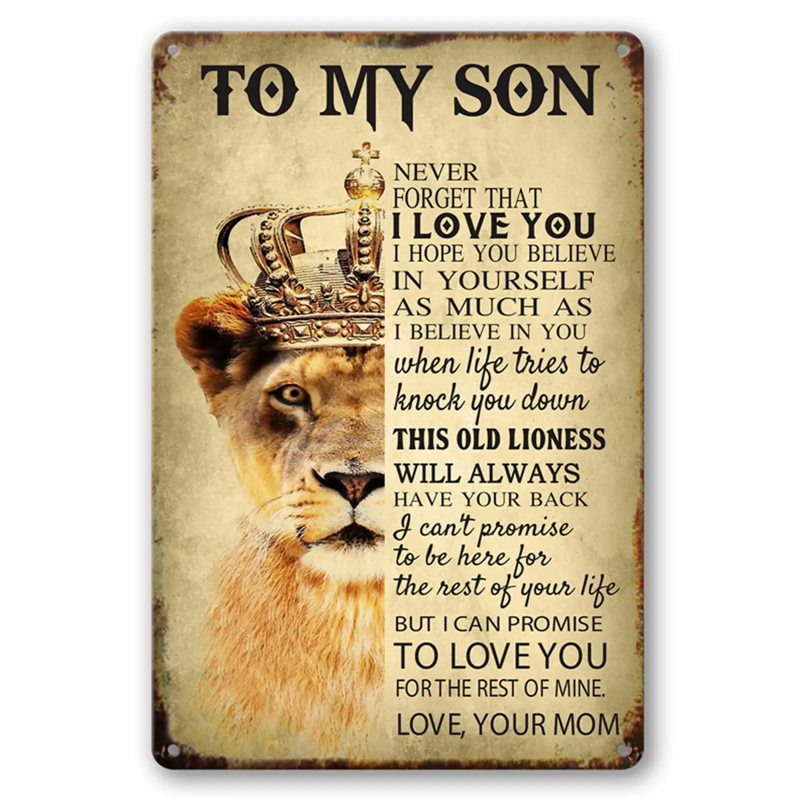 To My Son Gifts From Mom Inspirational Sign Wall Art I Love You Son Tin Sign To My Son Never Forget That I Love You Metal Signs 